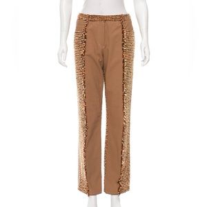 Chanel straight-leg pants with tweed. From the Fall 2001 Collection.